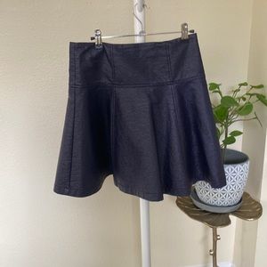 Nanette Lepore Faux Leather Purple Skirt Mid